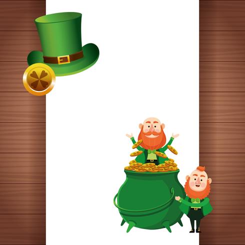 San Patricio elfos dibujos animados vector