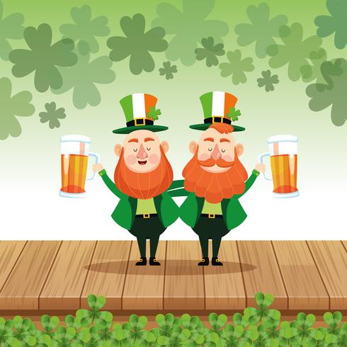 Saint patricks elves cartoons vector