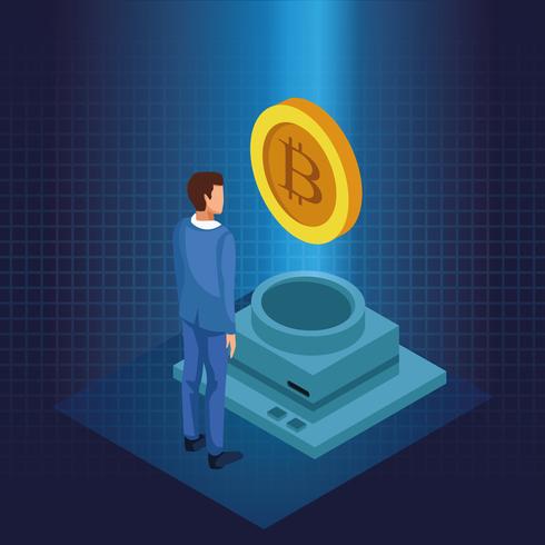 Bitcoin cryptocurrency technology vector