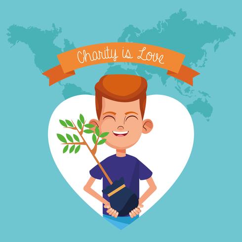 Charity is love cartoon vector