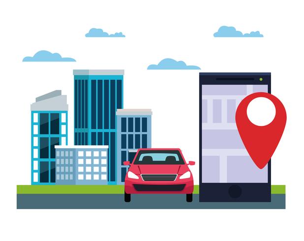 gps location car service concept vector