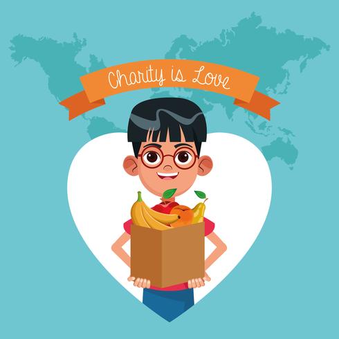 Charity is love cartoon vector