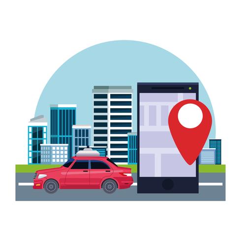 taxi car service location concept vector