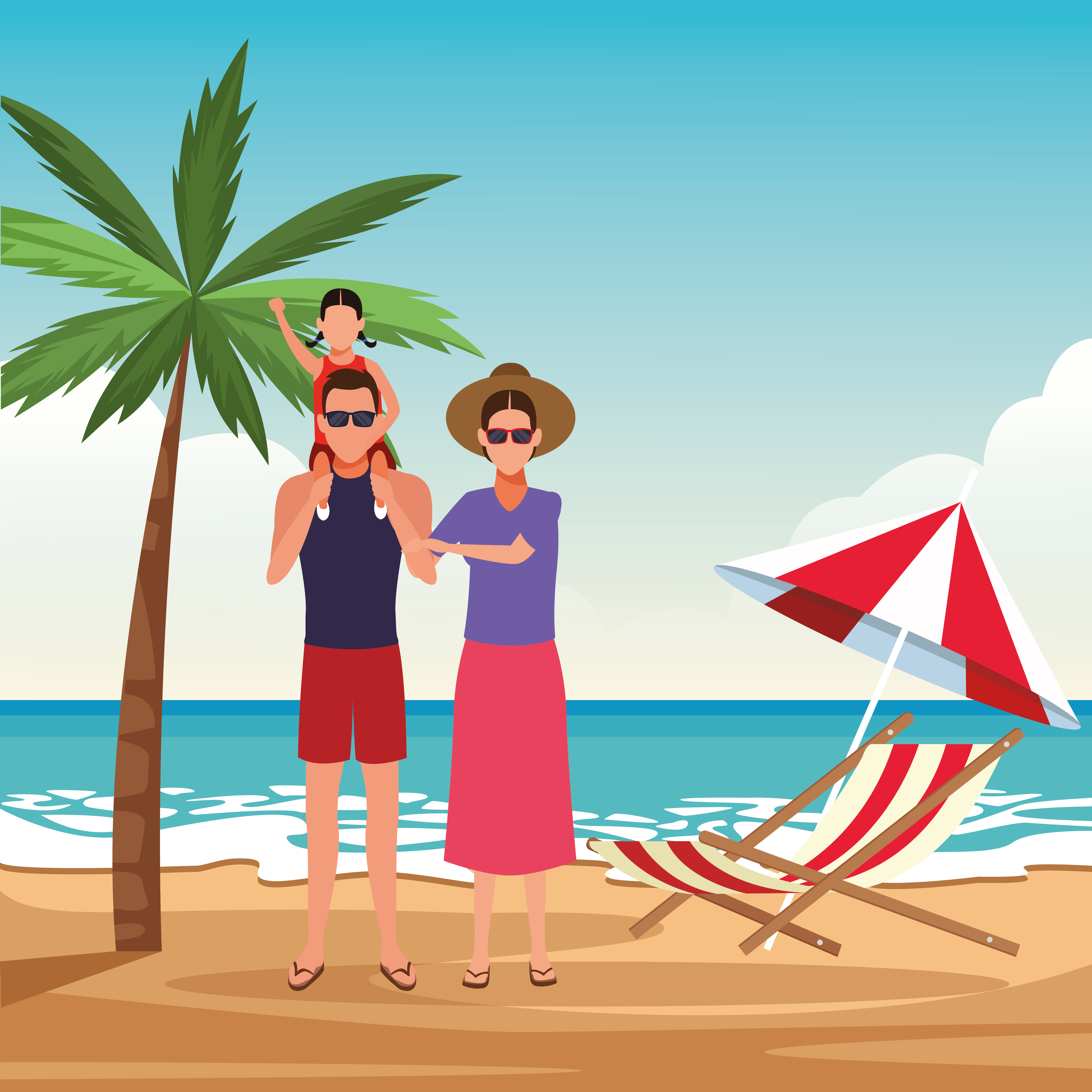 vacances  la plage  Telecharger Vectoriel Gratuit 