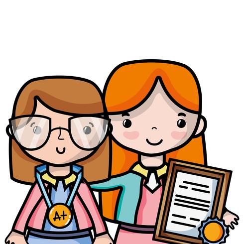 teacher with student to class education lesson vector