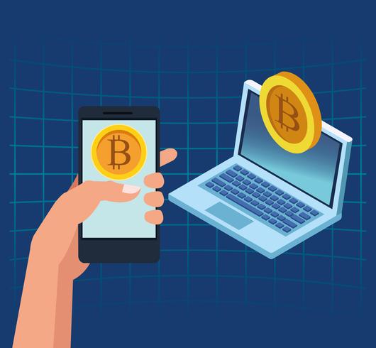 Bitcoin cryptocurrency technology vector