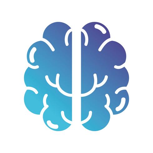 silhouette anatomy human brain icon vector