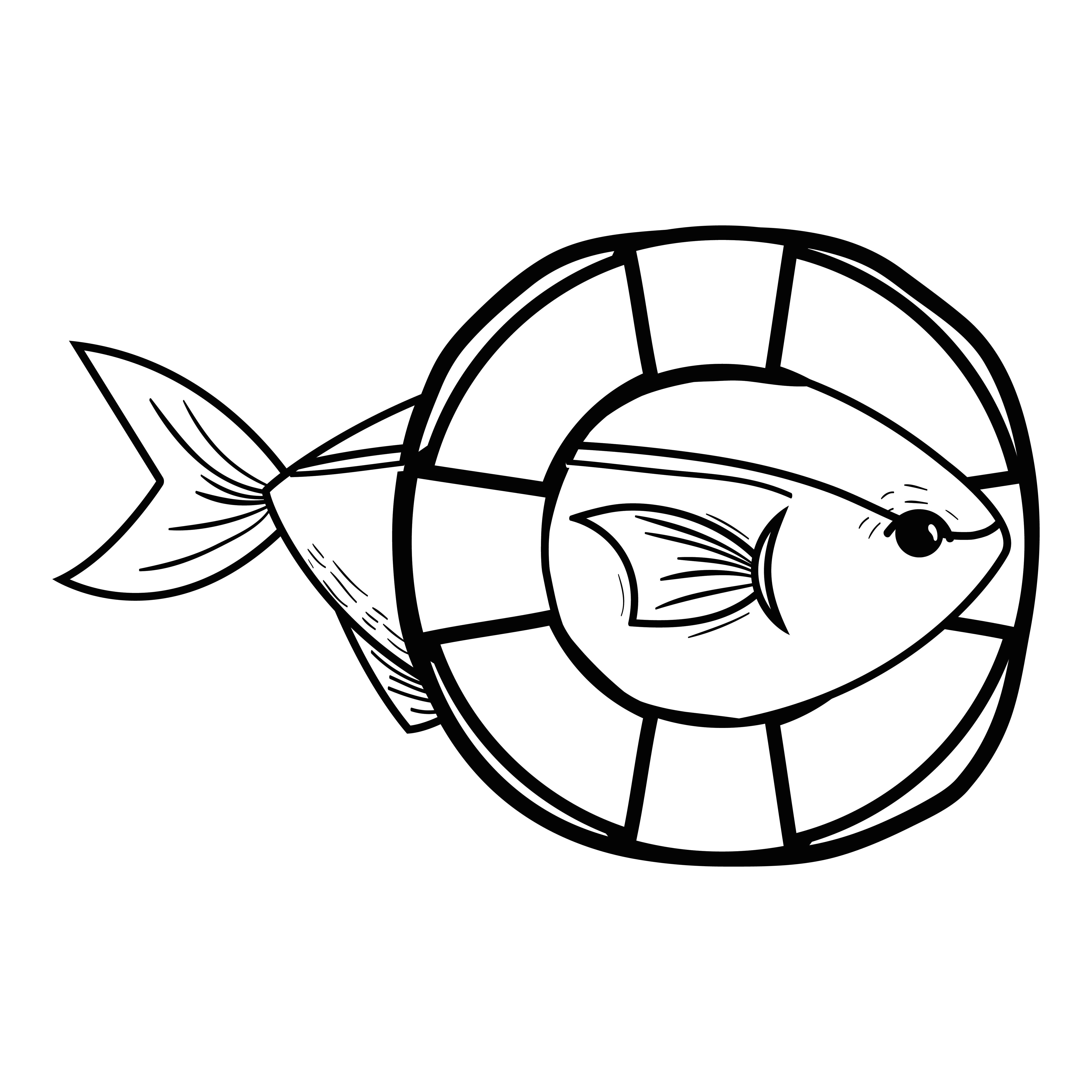 Download line fish with life buoy object design - Download Free ...