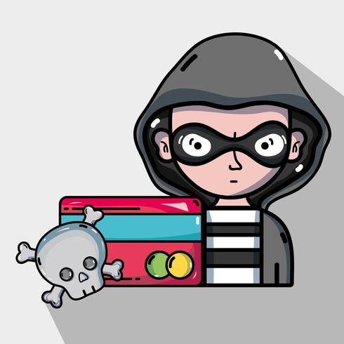 Persona hacker para virus programador en el sistema. vector