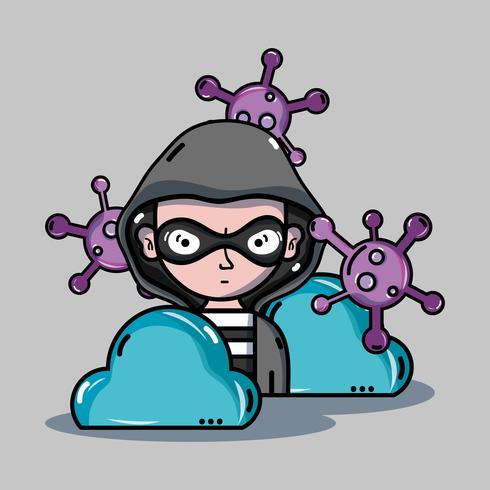 person hacker to programmer virus in the system vector