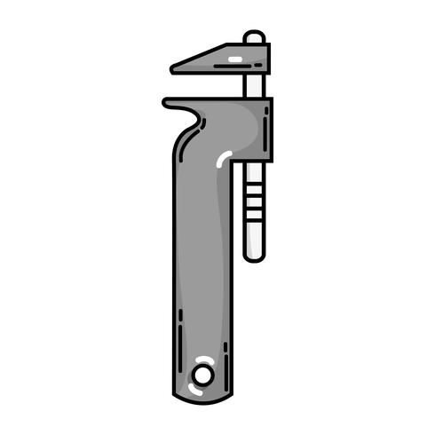 grayscale monkey wrench equipment service repair vector