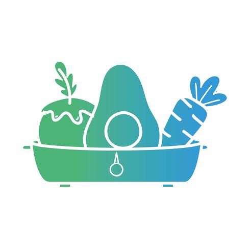 line organic food vegetable nutritions vector