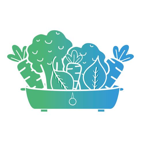 línea de alimentos orgánicos nutritivos vegetales vector