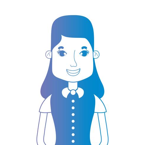 Línea avatar mujer con peinado y blusa. vector