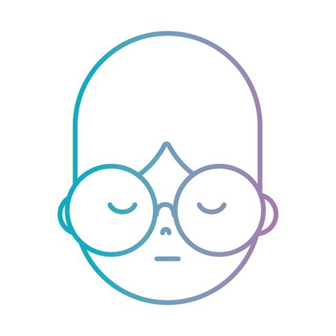 línea avatar niño cabeza con diseño de peinado vector