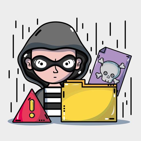 person hacker to programmer virus in the system vector