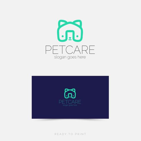 Logo Corporativo PETCARE Diseño simple. vector