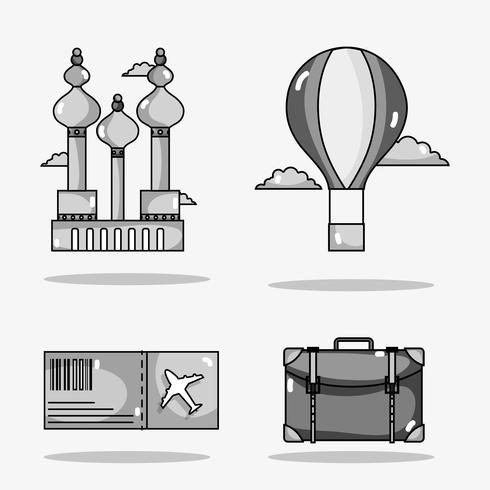 establecer los países de vacaciones de viaje a la visibilidad vector