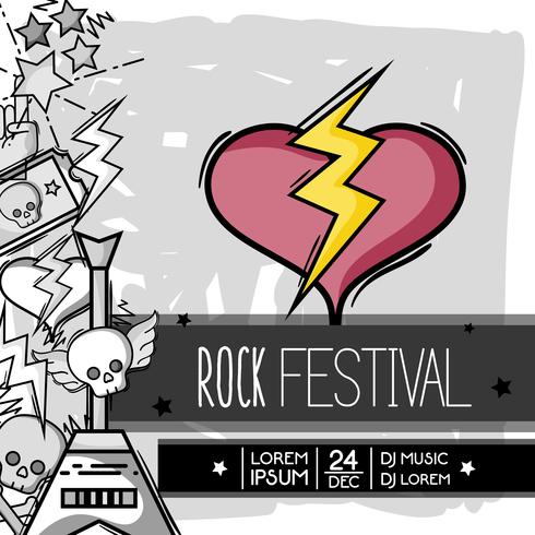 rock festival event music concert vector