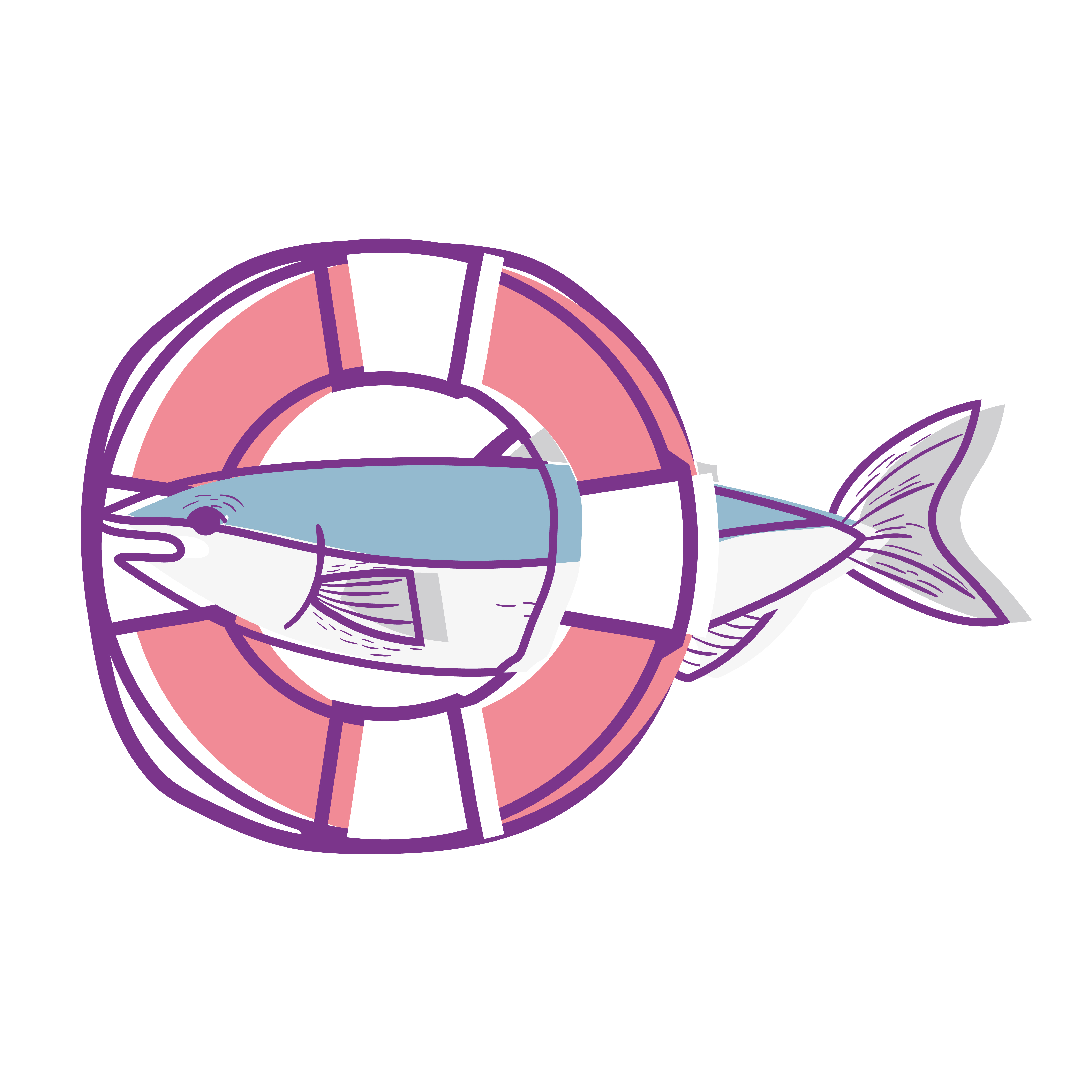 Download fish with life buoy object design 657994 Vector Art at Vecteezy