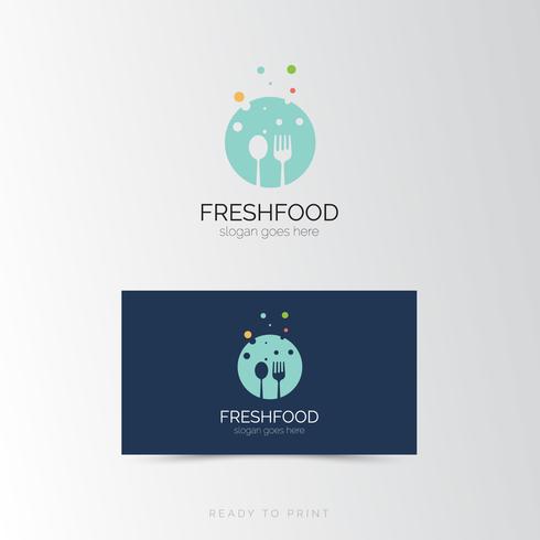 Logo Corporativo Alimentos Frescos Simple Diseño. vector