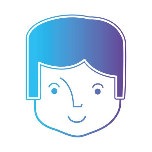 line avatar man head with hairstyle vector