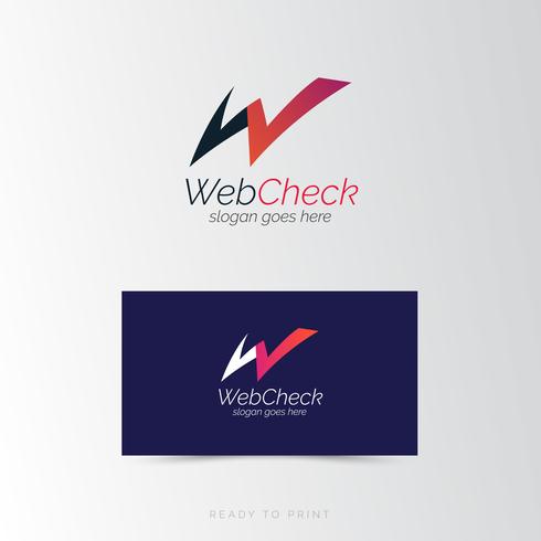 Logo corporativo web check simple diseño vector