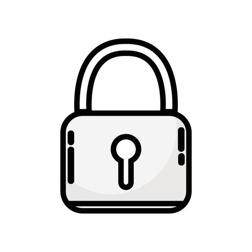 line padlock security protection object to privacy information vector