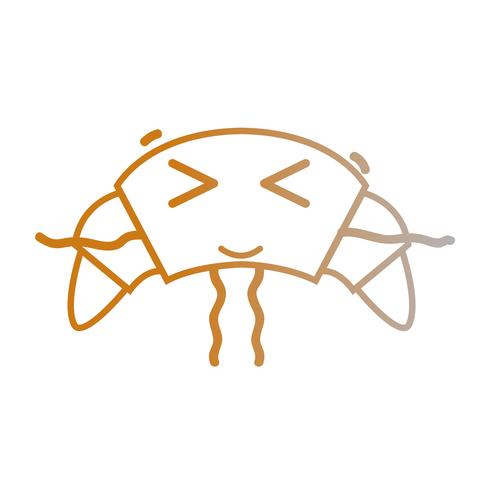 line kawaii cute happy croissant bread vector