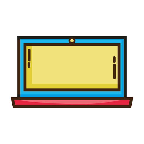 color laptop screen electronic technology vector