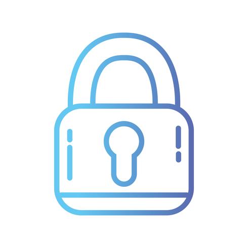 line padlock security protection object to privacy information vector