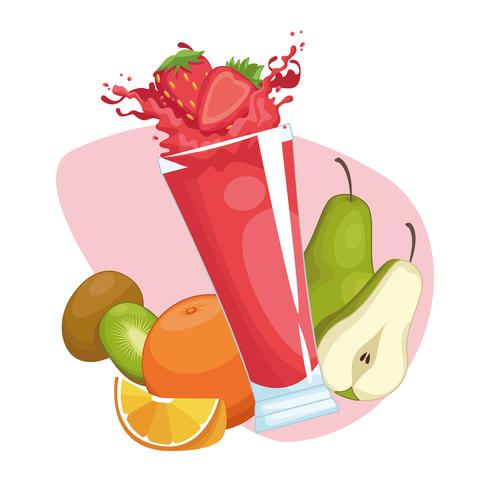 smoothies with fruit vector