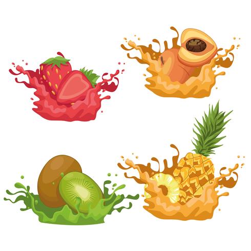 smoothies with fruit vector