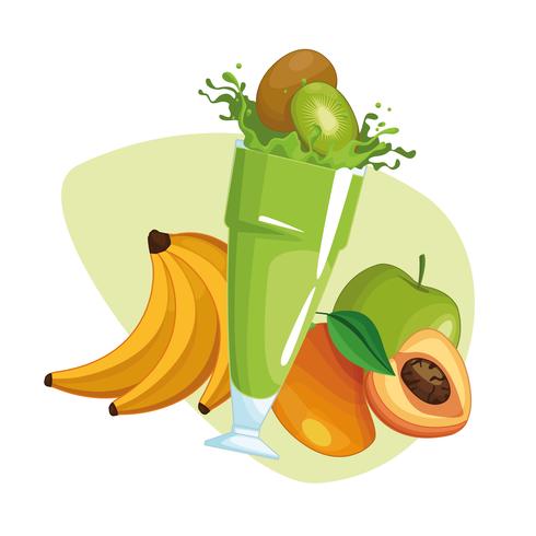 smoothies with fruit vector