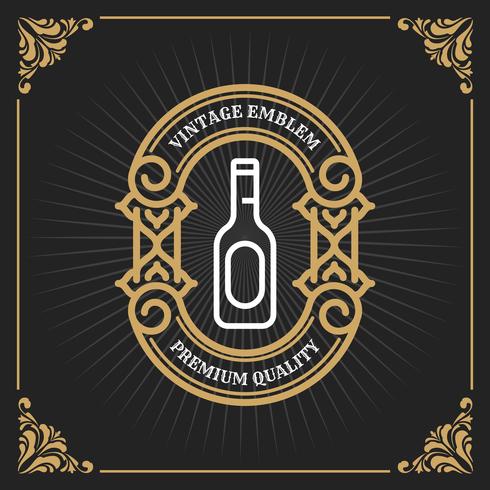 Vintage Luxury Banner Template Design for Label, Frame, Product Tags. Retro Emblem Design. Vector illustration