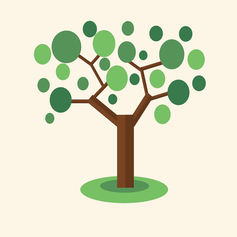 Community tree. Eco green tree walnut.