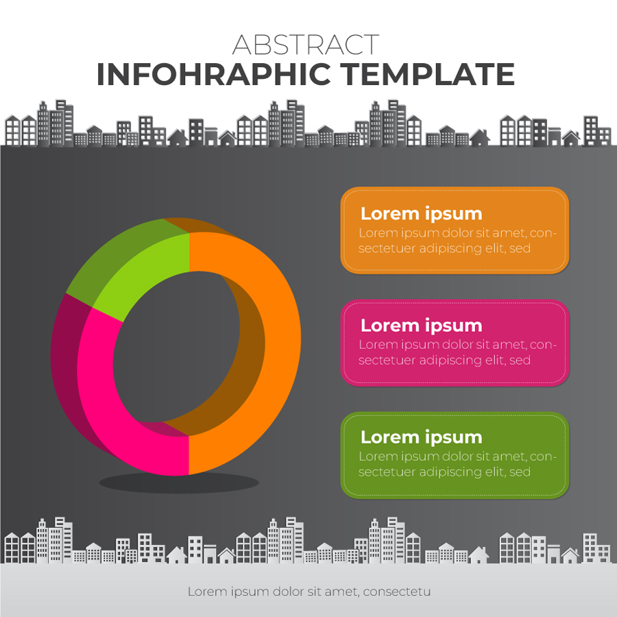 House Infographic with chart and editable banner vector ...