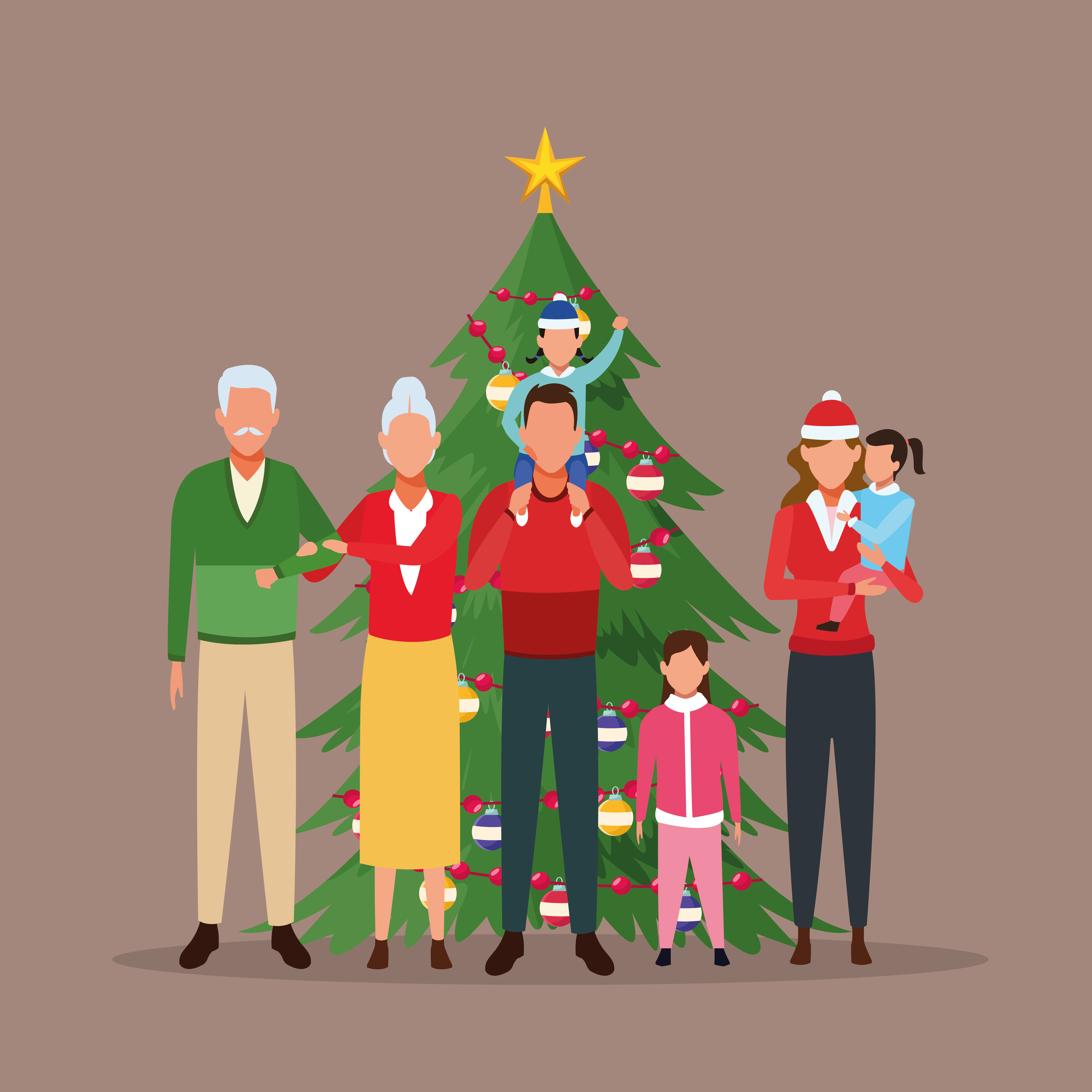 Download Merry Christmas in family - Download Free Vectors, Clipart ...