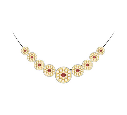 Diamond golden necklace vector