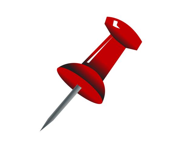 Red push pin vector