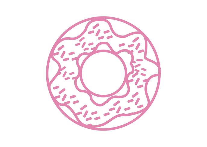 Pink donut icon vector