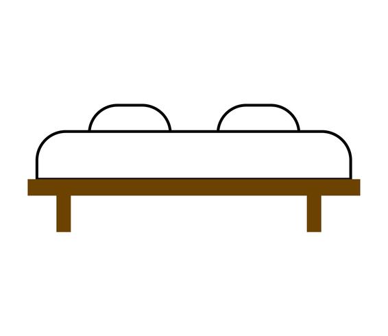 Bed for two vector