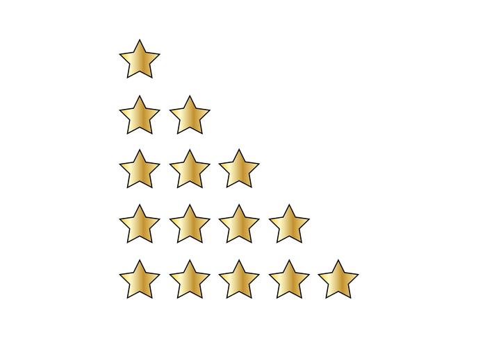 Five star ratings on white vector