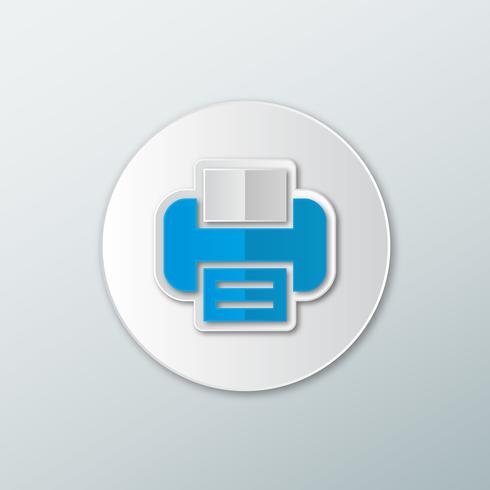 Printer icon blue  vector