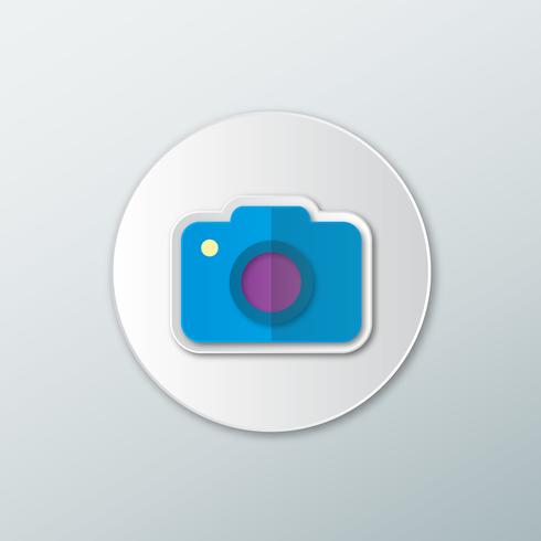 blue camera icon  vector