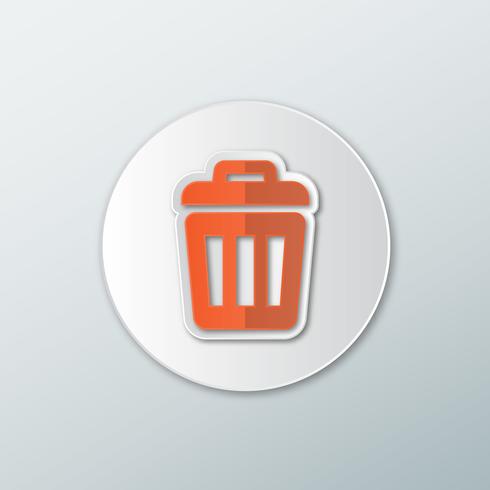 Icon trash can  vector