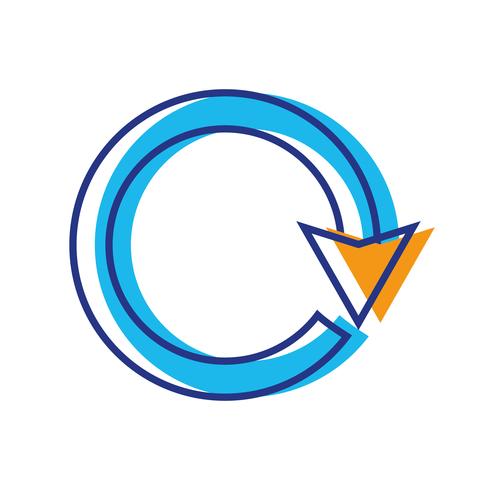 color arrow circle sign loading progress vector