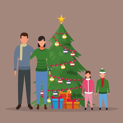 Merry Christmas in family vector