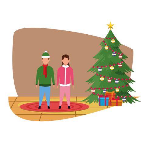 Merry Christmas in family vector