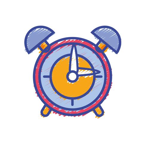 round clock alarm object design vector